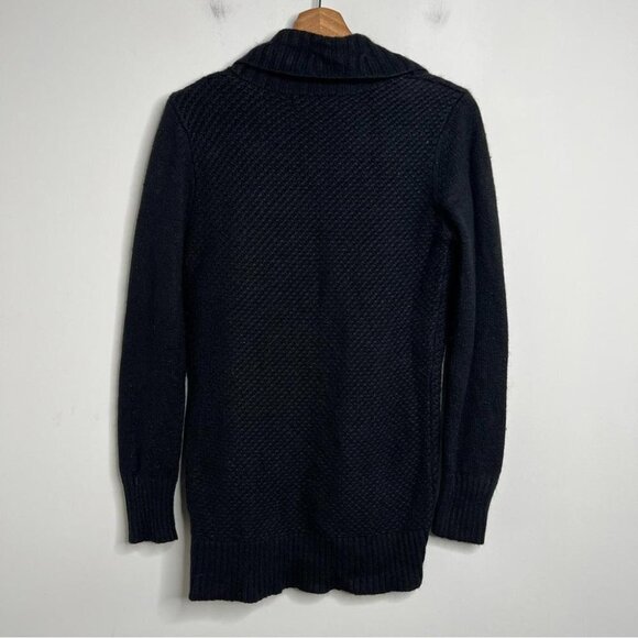 Levi's Womens Size Medium Black Angora Blend One Button Shawl Collar Cardigan - Picture 2 of 11